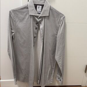 R2 Gray Patterned Dress Shirt